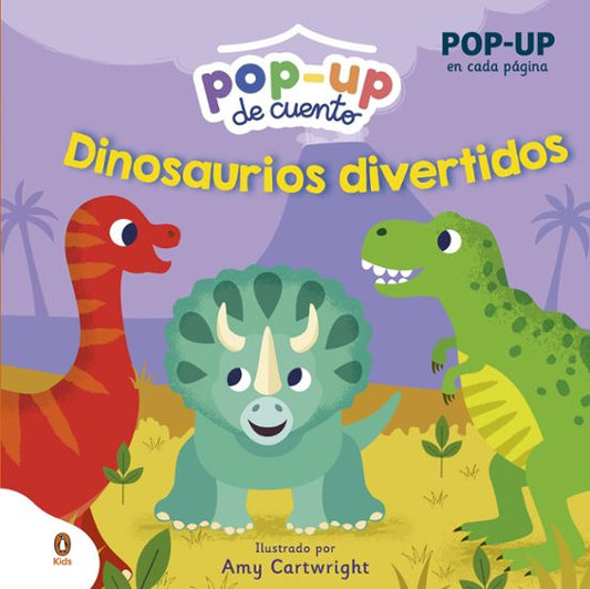 portada cuento infantil pop up dinosaurios divertidos