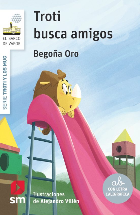 PORTADA CUENTO INFANTIL LETRA LIGADA TROTI BUSCA AMIGOS