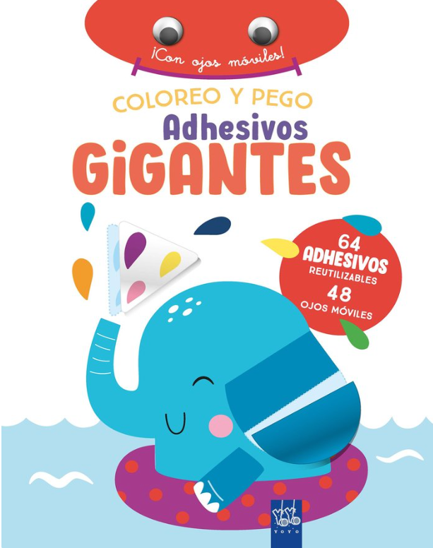 COLOREO Y PEGO ADHESIVOS GIGANTES ELEFANTE